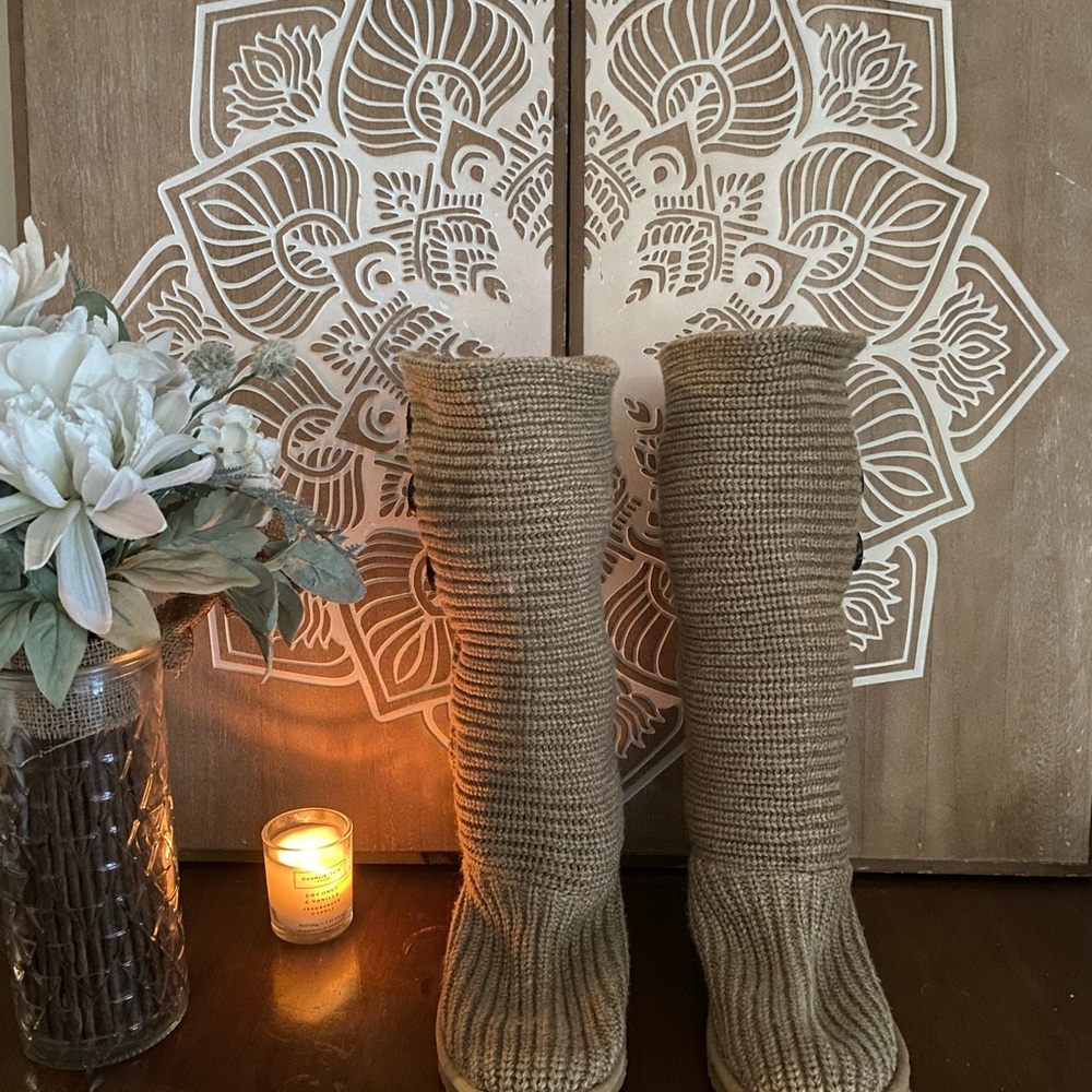 UGG Tan Knit Winter Boots